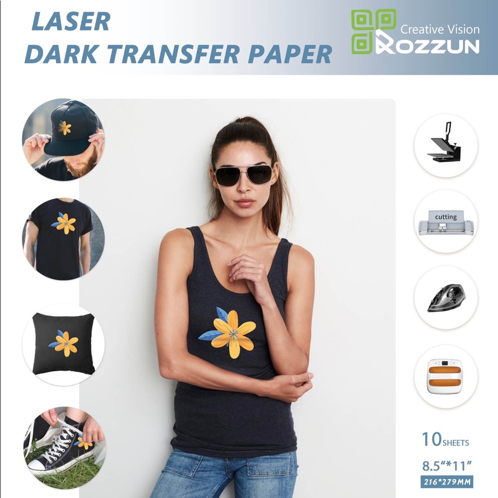 Laser Printable Iron on Transfer Paper For Tshirt or any Dark Fabric